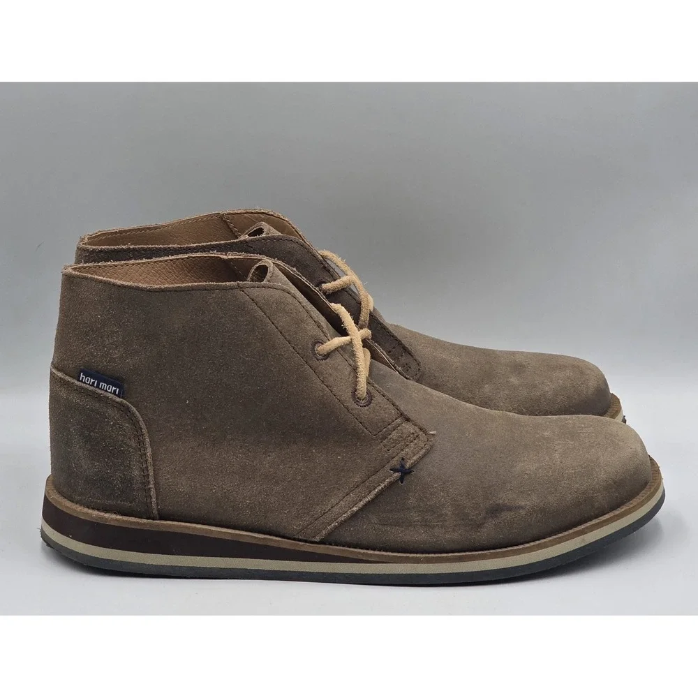 Hari Mari  Mens Adobe Brown Waxed Suede  Chukka Desert Boots Size 9US Euro 42